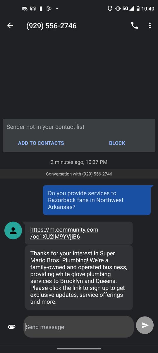 Text from the Super Mario Brothers.